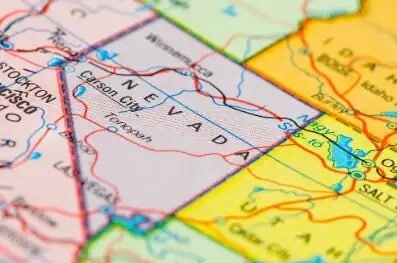 Nevada on a map